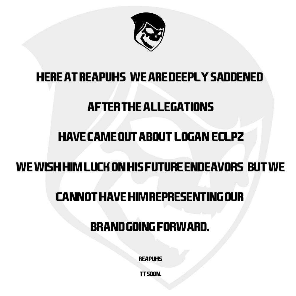 Reapuhs's tweet photo. OFFICIAL STATEMENT REGARDING 

LOGAN "ECLPZ" https://t.co/OJ2oo3ZfPC