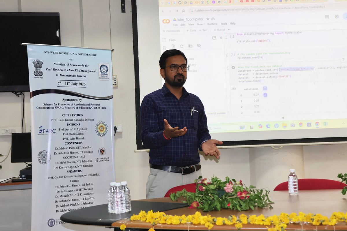 Departments of Civil Engineering and Information Technology at Dr. B.R. Ambedkar NIT Jalandhar successfully organized a specialized technical workshop on “Next-Gen AI Frameworks for Real-Time Flash Flood Risk Management in Mountainous Terrains” from 7th to 11th July 2025.