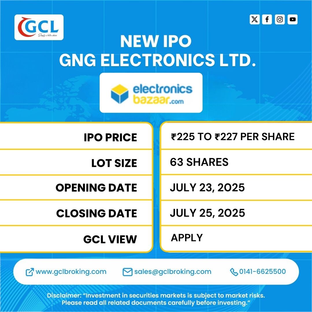 GCL_Broking's tweet image. GNG Electronics Ltd. IPO Opens!
Global leader in refurbished ICT devices with presence in 38 countries and 4,154 touchpoints.
📈 GCL View: Apply
#GNGIPO #ElectronicsBazaar #IPOAlert #RefurbTech #StockMarketIndia #IPOWatch #SmartInvesting #GCLBroking #TechStocks