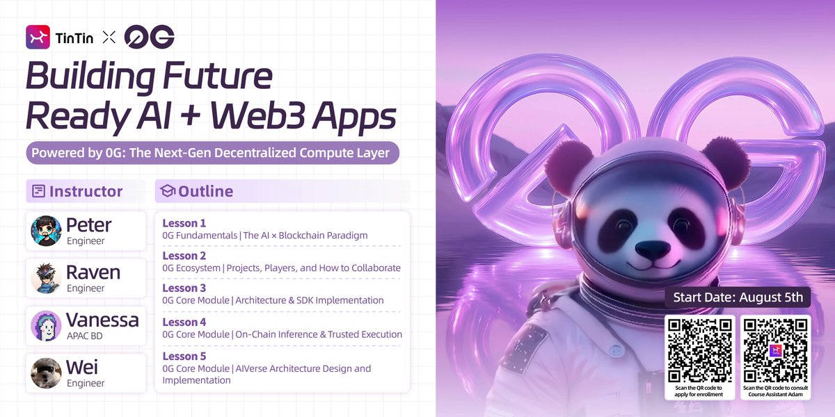 TinTinLand (@ourtintinland) on Twitter photo 🚨 AI × Web3 is reshaping the digital frontier.
TinTinLand × <a href="/0G_labs/">0G Labs (Ø,G) - AI L1</a> just launched a developer journey — from fundamentals to real-world builds on the largest AI Layer 1.
🎓 Learn from core 0G engineers
📚 Master Storage / Compute / AIVerse
💰 Enroll now for a shot at 🚨 AI × Web3 is reshaping the digital frontier.
TinTinLand × <a href="/0G_labs/">0G Labs (Ø,G) - AI L1</a> just launched a developer journey — from fundamentals to real-world builds on the largest AI Layer 1.
🎓 Learn from core 0G engineers
📚 Master Storage / Compute / AIVerse
💰 Enroll now for a shot at