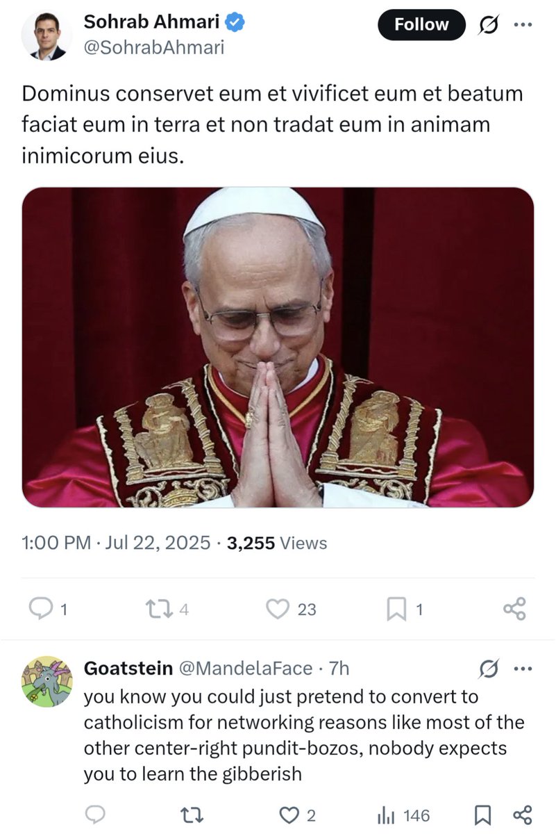 MandelaFace's tweet image. You have to admit it's weird that every single non-Jewish right-winger who wants to make a living writing posts for an outfit called The American Thinker becomes a Catholic. You'd think at least a couple would become Shinto or something but nope, every one