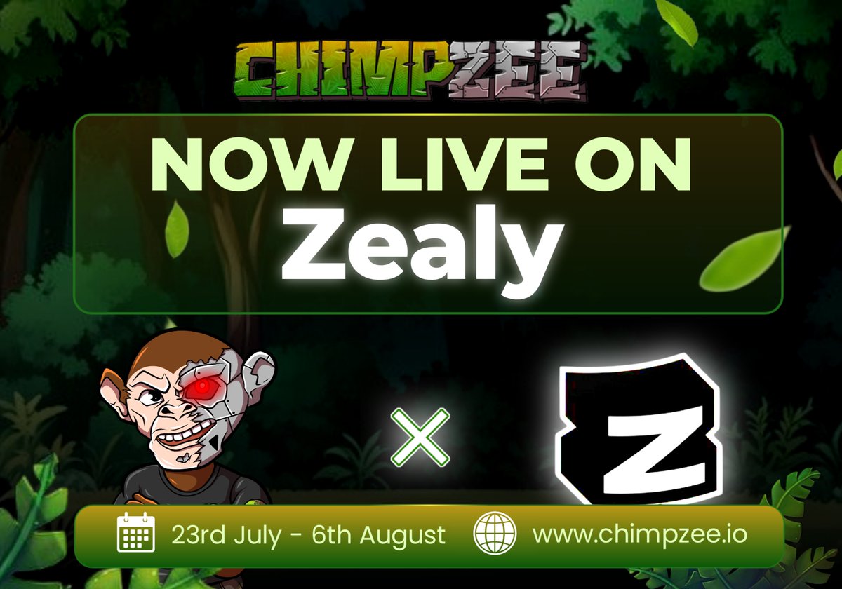 🚨 Chimpzee Sprint is LIVE! 🚨

Ready to earn while making an impact for the planet? Complete fun tasks, earn points, and grab your share of the rewards.

Let’s swing into action! 💥

✅ Read instructions carefully on each task – avoid slip-ups that could cost you points.
✅ Some