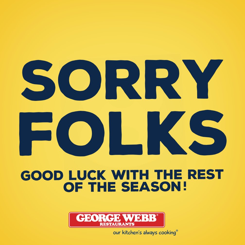 George_Webb's tweet image. Tough break tonight, Milwaukee! While we were all rooting for that 12th win, we're still here serving up your favorite burgers, chili, and all-day breakfast. Keep cheering on the Crew, and we'll keep serving up the best. Thanks for your support! #GeorgeWebb #Milwaukee