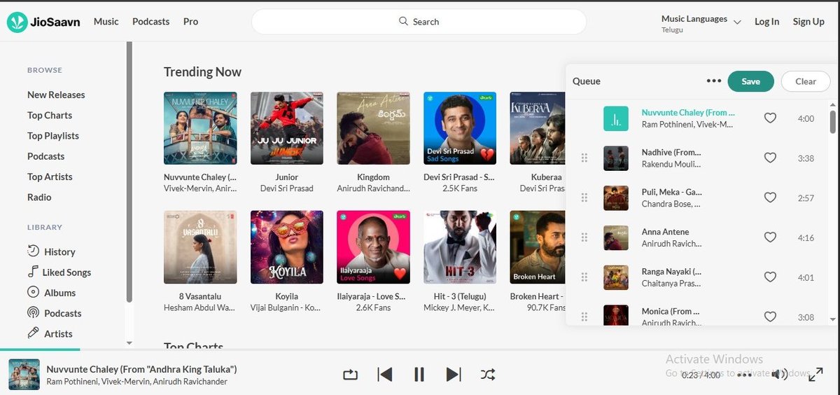 Chartbuster #NuvvunteChaley is now #1 on <a href="/JioSaavn/">JioSaavn</a> 💥🎧

The song that's ruling hearts &amp; playlists ❤️

A true VIBE that’s gone nationwide viral 🔥

🎵 Feel it. Love it. Loop it.
Jio Saavan : jiosaavn.com/song/nuvvunte-…

Youtube : youtu.be/s9NBDKfVg1c?si…

<a href="/ramsayz/">RAm POthineni</a> <a href="/anirudhofficial/">Anirudh Ravichander</a>