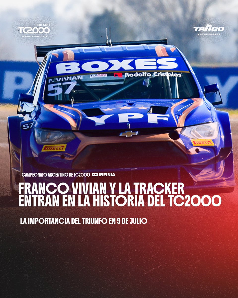 Franco Vivían y la Tracker entran en la historia del TC2000 🙌⚡️🏁

t.ly/pbpb3
