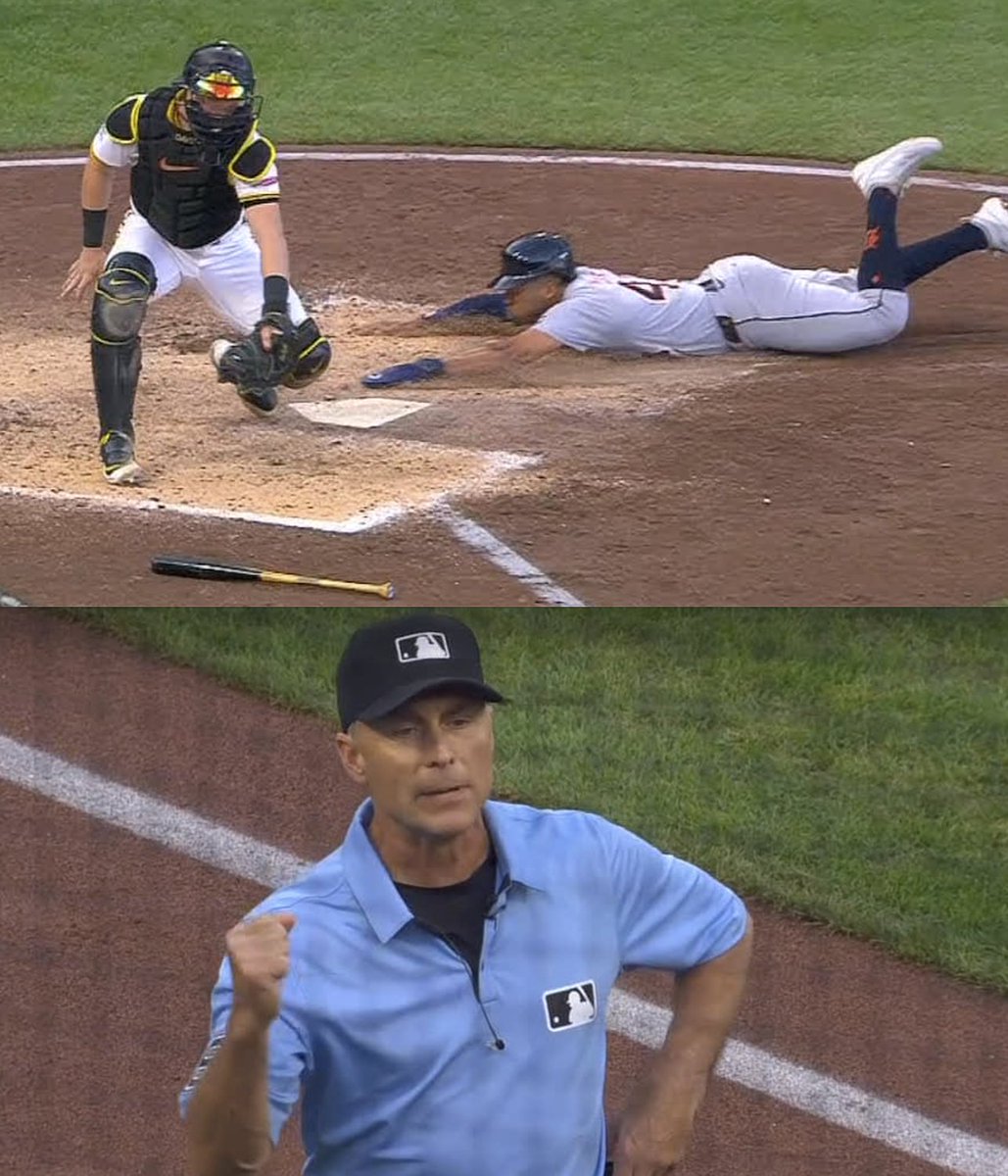 BradGalli's tweet image. When things are going poorly... yikes.
Wenceel Perez slid home but didn't tag the plate. The play was reviewed and the Tigers outfielder was ruled out.