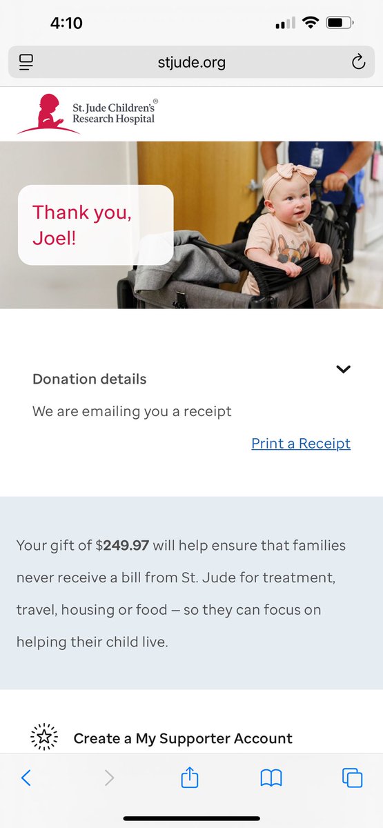 StudMuffinSays's tweet image. Always a pleasure to donate to @StJude - this donation is from our July 10th Auction and some flash auctions in the first half of July.
With this $249.97, we are now at $2,142.11 donated in 2025, with our eyes on the annual goal we’ve set, of $4,000.