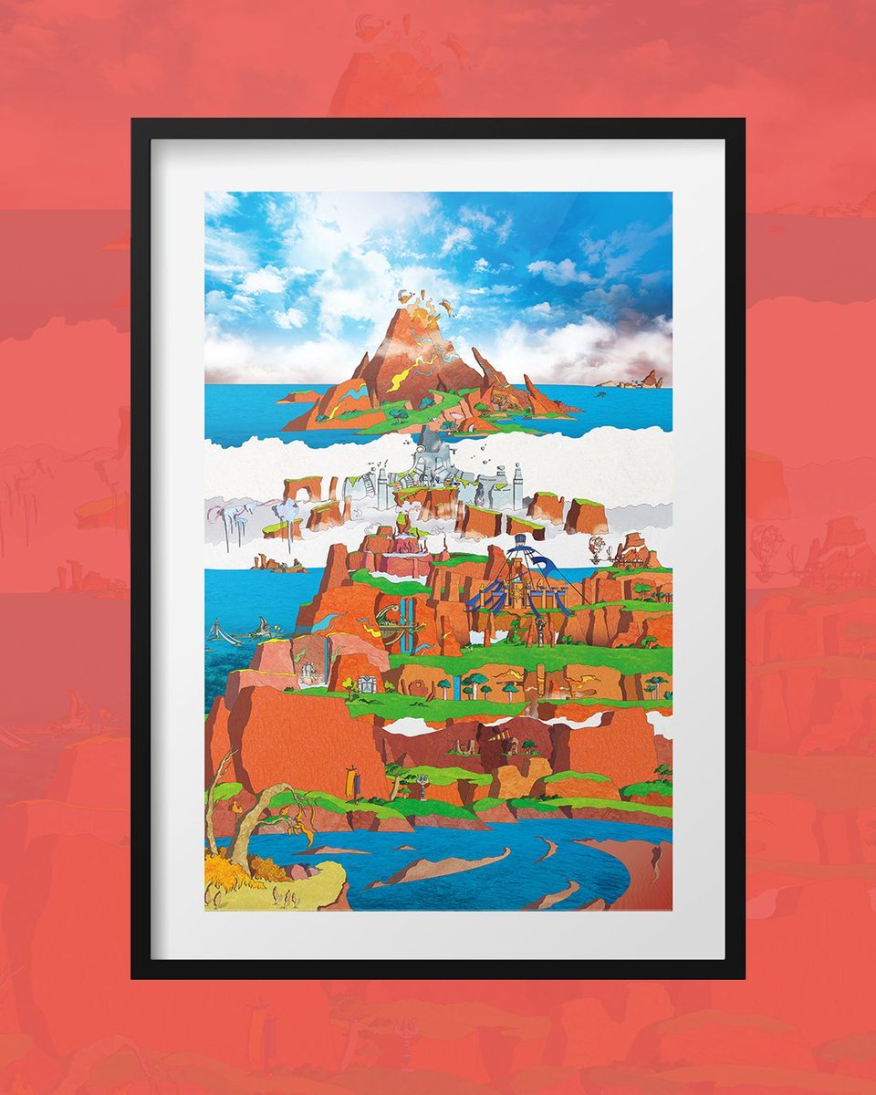 subconsciousrlm's tweet photo. Finally finished my ‘Natlan’ layered landscape! 
I enjoyed this region a lot more than I thought I would, and I was so drawn into the storytelling with the different tribes. This piece features 15+ locations including all the native tribes, as well as several hidden details! https://t.co/iI6mRfeWKB