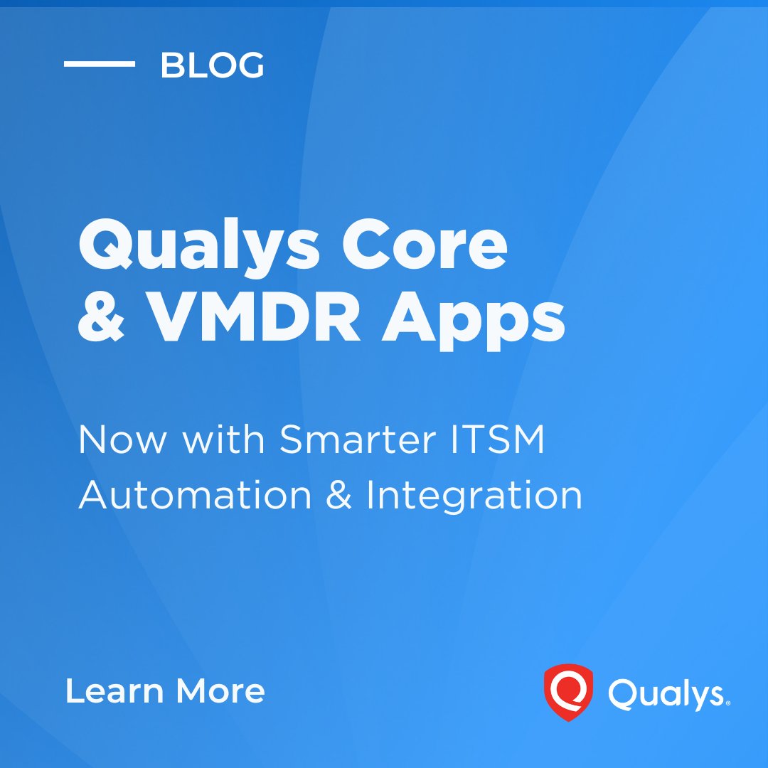 qualys's tweet image. .@Qualys Core 3.0.0 & VMDR 3.0.1 are compatible with @ServiceNow Yokohama, ensuring seamless integration for continuous security. The new @Qualys Policy Audit app on the ServiceNow store enables automated compliance remediation.
Learn more in the blog: bit.ly/4o1MPOh