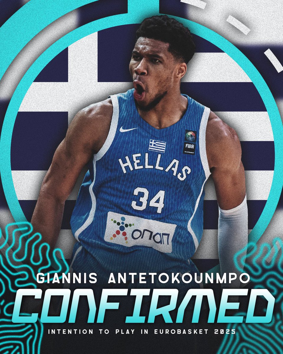TheSteinLine's tweet image. Significant international hoops news from earlier today: Milwaukee’s Giannis Antetokounmpo intends to play for Greece later this summer at @EuroBasket 2025.