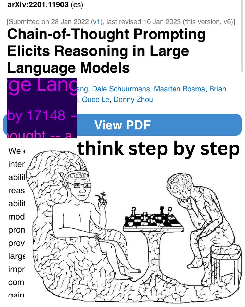 Hesamation's tweet image. i still can’t believe adding “think step by step” to the end of a prompt has a prompt name and a paper with 17K citations.