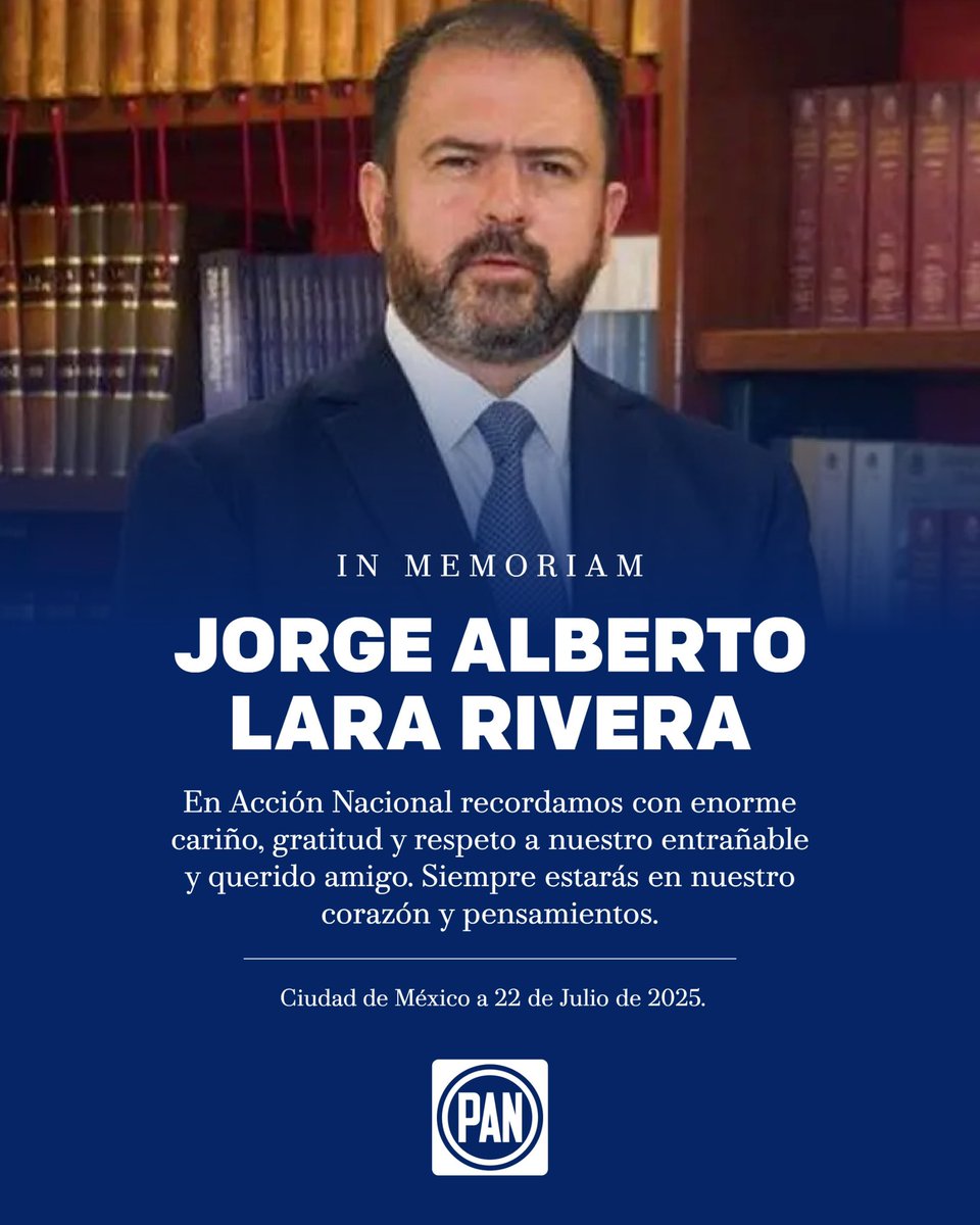 JorgeRoHe's tweet image. Hoy recordamos con gratitud y profundo respeto a Jorge Alberto Lara Rivera, a un año de su partida.
Su vida fue ejemplo de integridad, compromiso con la justicia y vocación democrática. En @AccionNacional valoramos su legado, sus ideas y la huella que dejó en la construcción de…