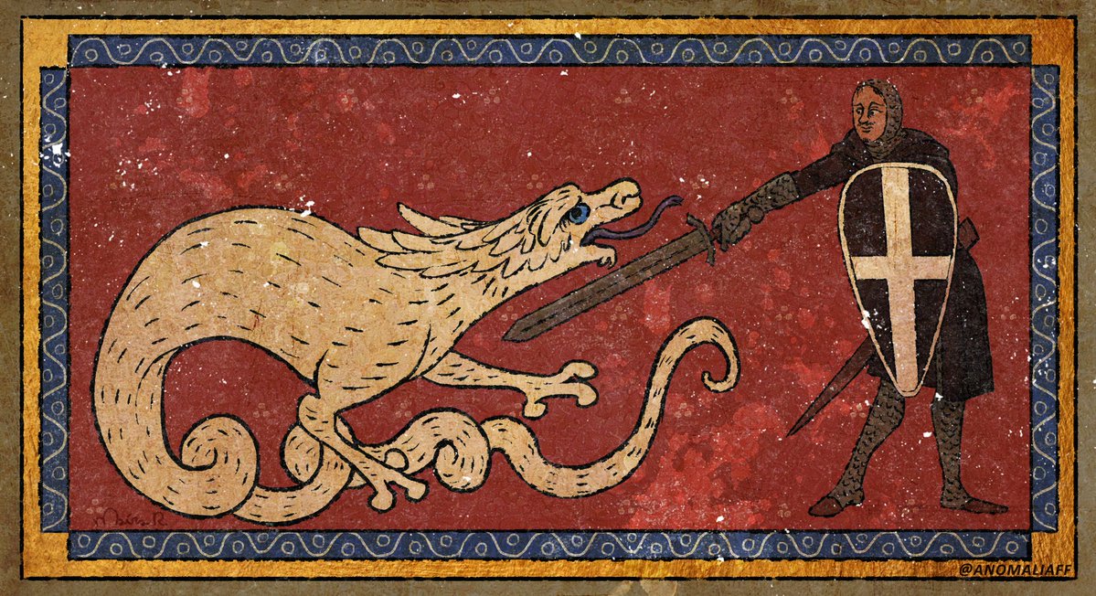 Fourth artfight attack of the year! For both
polywyrm and voskhordart
#artfight2025 #dragon #knight #manuscriptart #medieval