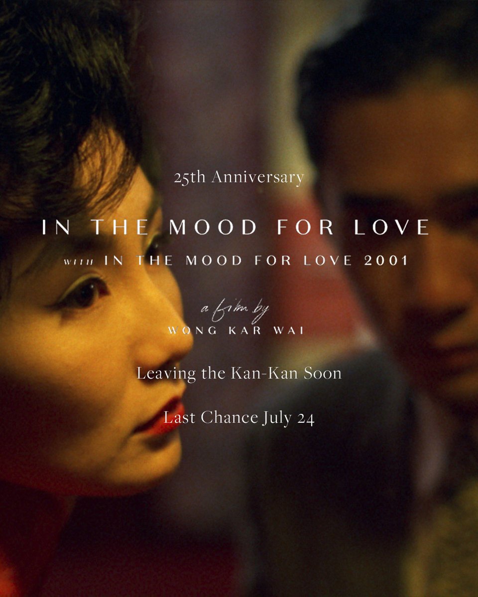 KanKanCinema's tweet image. If we could play every film all the time we would, but the reality—the sad, sad reality—is that sometimes a movie has to leave. Three lovely films have their last chance to see on this Thursday: IN THE MOOD FOR LOVE, MATERIALISTS, and BAD SHABBOS.
Say farewell; link in bio