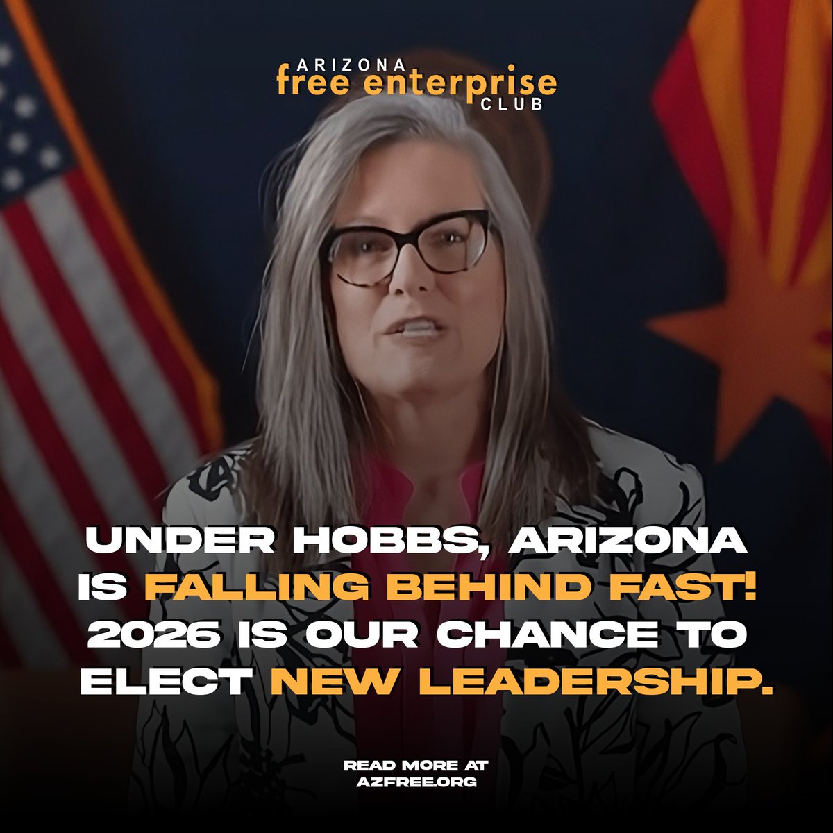 azfec's tweet image. 15 months. That is how much time we have left until Arizona can elect a new governor, and it couldn’t come soon enough.
Since taking office in 2023, Katie Hobbs has been a complete disaster. The heights of her corruption have certainly been well documented.
From her illegal…