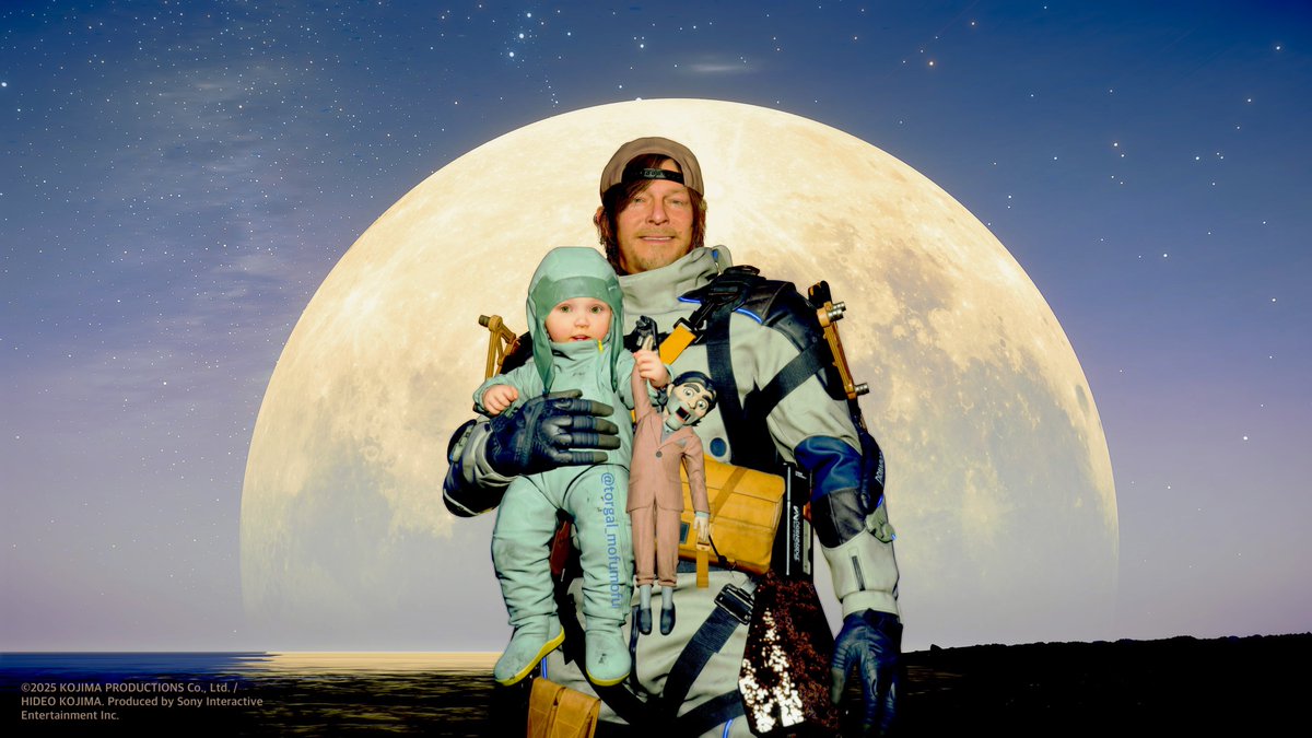 torgal_mofumofu's tweet image. 大きいお月様の前で記念撮影📸
We took a commemorative photo with the moon in the background📸
#DeathStranding2
#DeathStranding2OnTheBeach