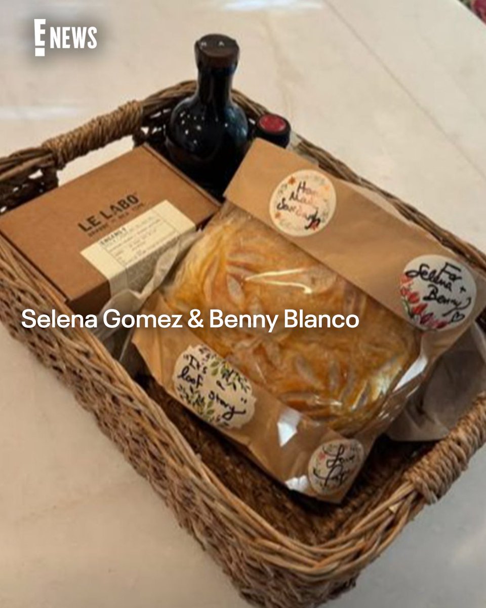 enews's tweet image. Oh to be the recipient of a sweet treat and handwritten note from Taylor Swift. 🥰 More on how she celebrated Selena Gomez's "loaf story:" bit.ly/4f2fGxP