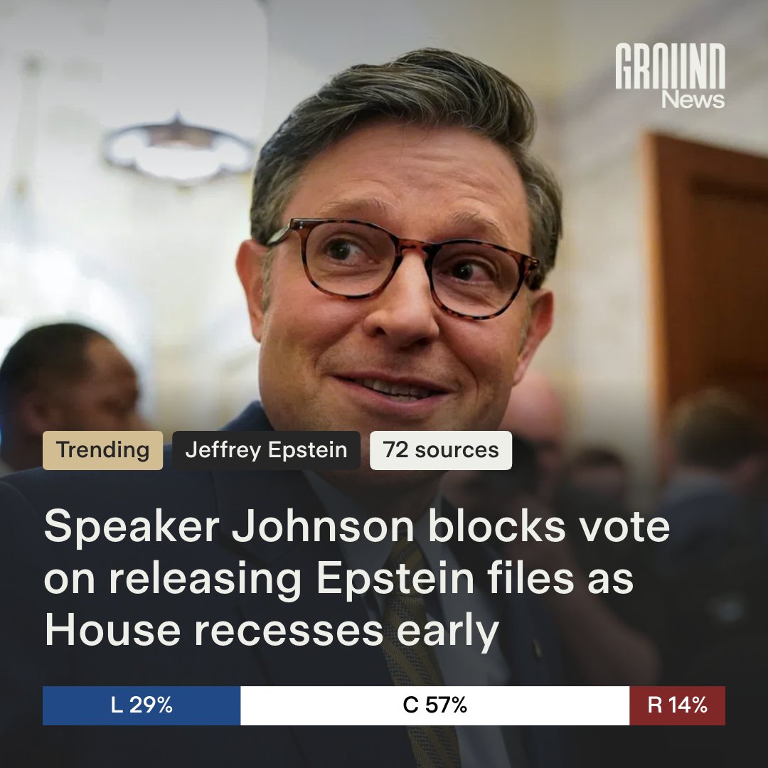 Ground_app's tweet image. House Republicans recessed the Rules Committee on Monday, halting floor activity for the week and blocking a planned Democratic vote to release documents tied to Jeffrey Epstein.
ground.news/article/house-…