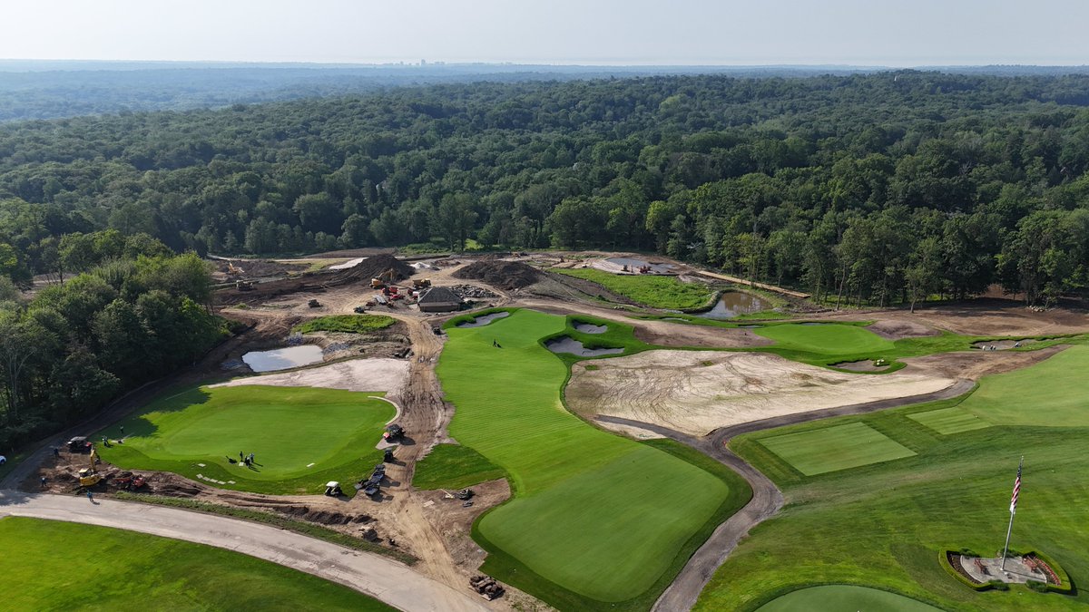 Grassing is underway on new short course at The Stanwich Club. Affectionately known as 'The Cauldron' the holes play over spectacular sloping ground with views of Long Island sound in the stance, before zigzagging back up to the clubhouse. 9 holes. Lots of options. Lots of fun.