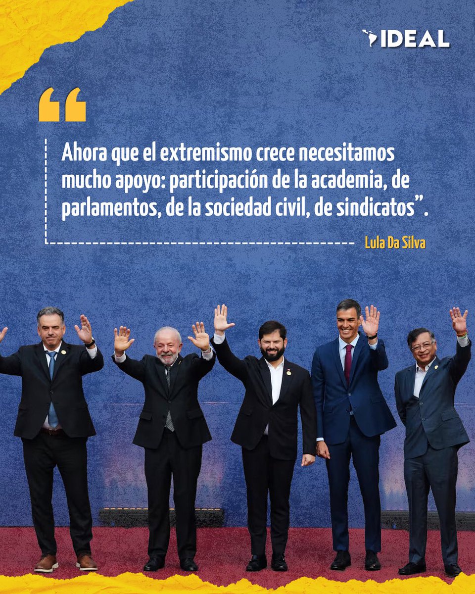 InstitutoIDEAL_'s tweet image. 🌎 Frente al avance del negacionismo, el fascismo y la extrema derecha, la respuesta es unidad.
Bien lo señaló el presidente @LulaOficial: "sin un nuevo modelo de desarrollo, la democracia seguirá amenazada por aquellos que colocan sus intereses económicos por encima de la…