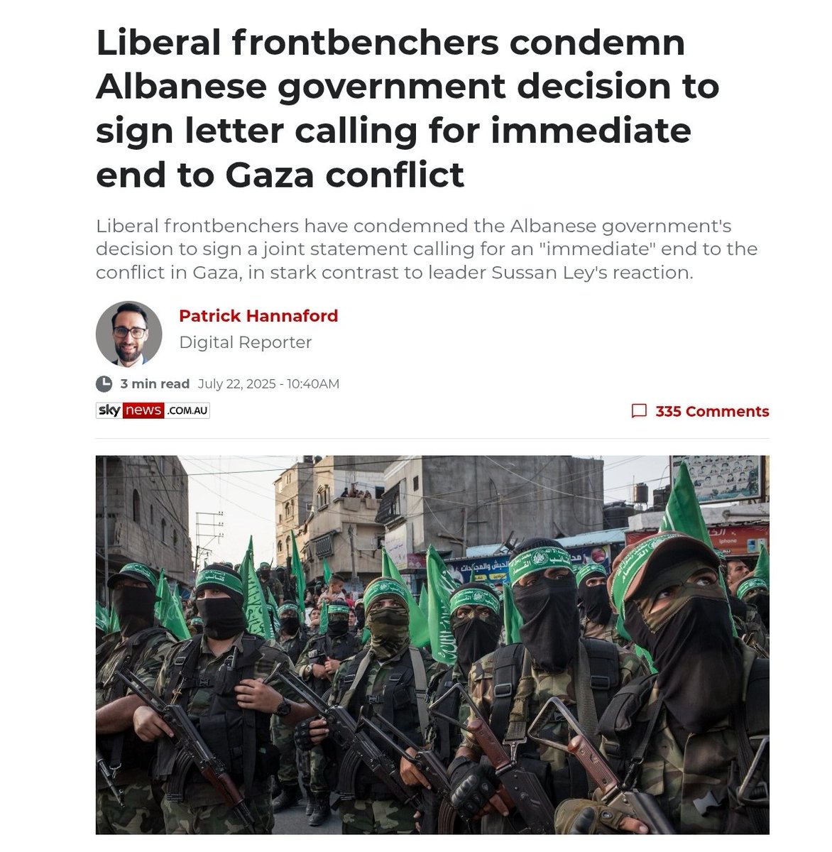 MuppetMasher's tweet image. What TF is wrong with liberals? Not wanting an end to the bloodshed is appalling, you should all be removed from your positions. Genocide supporters will be held accountable!
skynews.com.au/australia-news…
