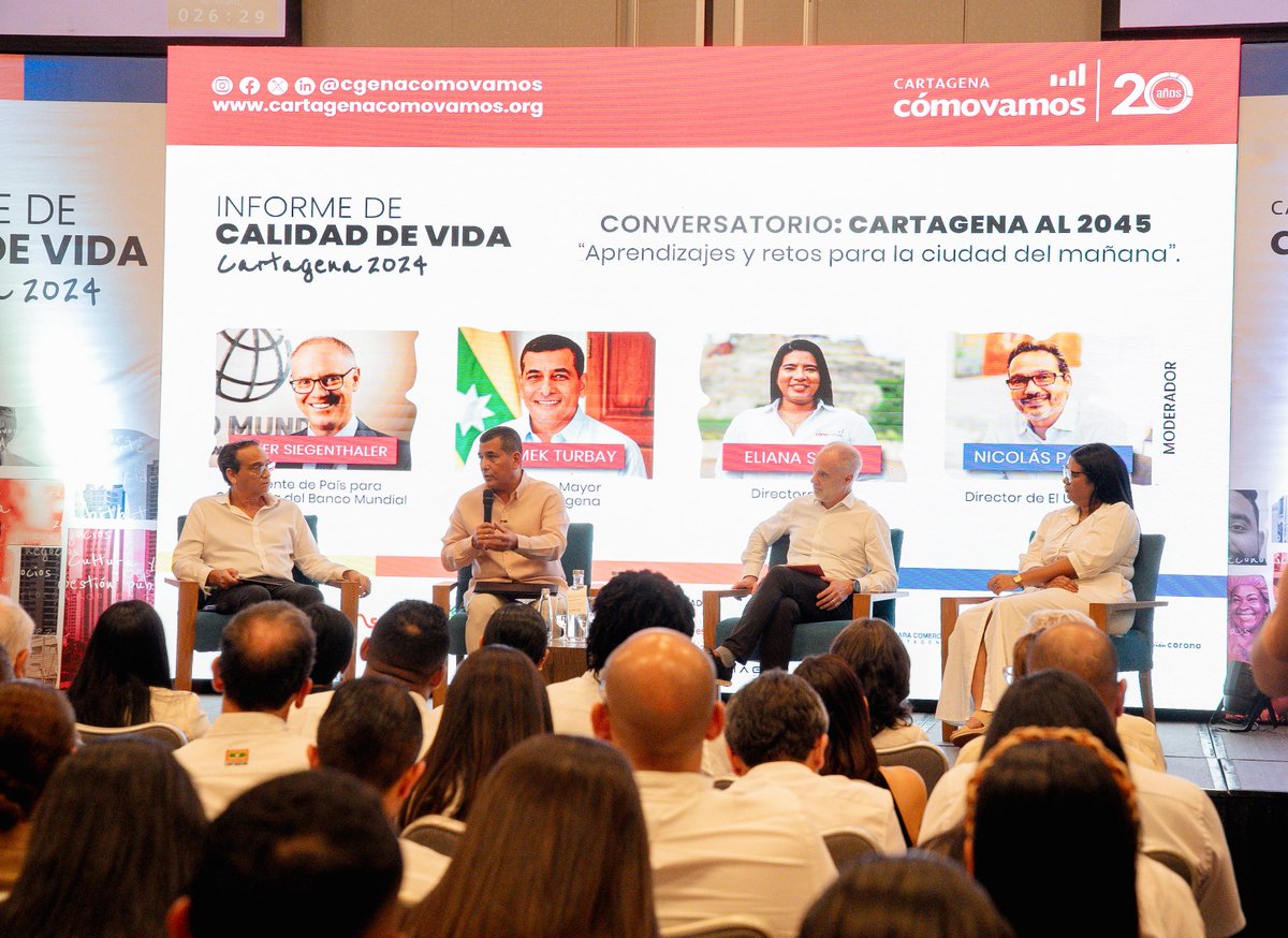 Planeación Cartagena (@planeacionctg) on Twitter photo 📊 Hoy nuestro secretario de Planeación, <a href="/camilorey/">Camilo Rey</a>, asistió a la presentación del Informe de Calidad de Vida Cartagena 2024, que recoge las cifras del primer año de gobierno del alcalde <a href="/dumek_turbay/">Dumek Turbay Paz</a> y revela cómo ha evolucionado la ciudad en las últimas dos décadas.
📌También 📊 Hoy nuestro secretario de Planeación, <a href="/camilorey/">Camilo Rey</a>, asistió a la presentación del Informe de Calidad de Vida Cartagena 2024, que recoge las cifras del primer año de gobierno del alcalde <a href="/dumek_turbay/">Dumek Turbay Paz</a> y revela cómo ha evolucionado la ciudad en las últimas dos décadas.
📌También