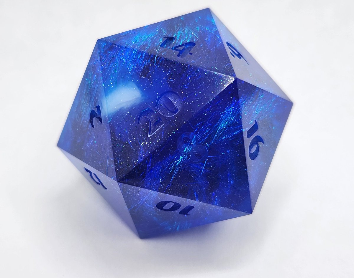 Sinnamon_Dice's tweet image. 40mm Chunky & Sparkly D20
#dnd #ttrpg #handmadedice #dice #dungeonsanddragons