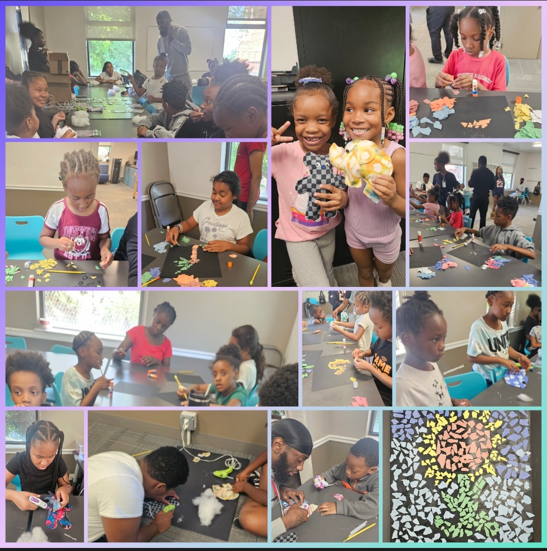 CitiParks's tweet image. Today, the campers at @Pittsburgh's Jefferson Rec Center enjoyed the morning learning about different art mediums.
They first made stuffed teddy bears or elephants. In the afternoon, the kids made their own mosaic pictures. Way to use your imaginations, Jefferson!