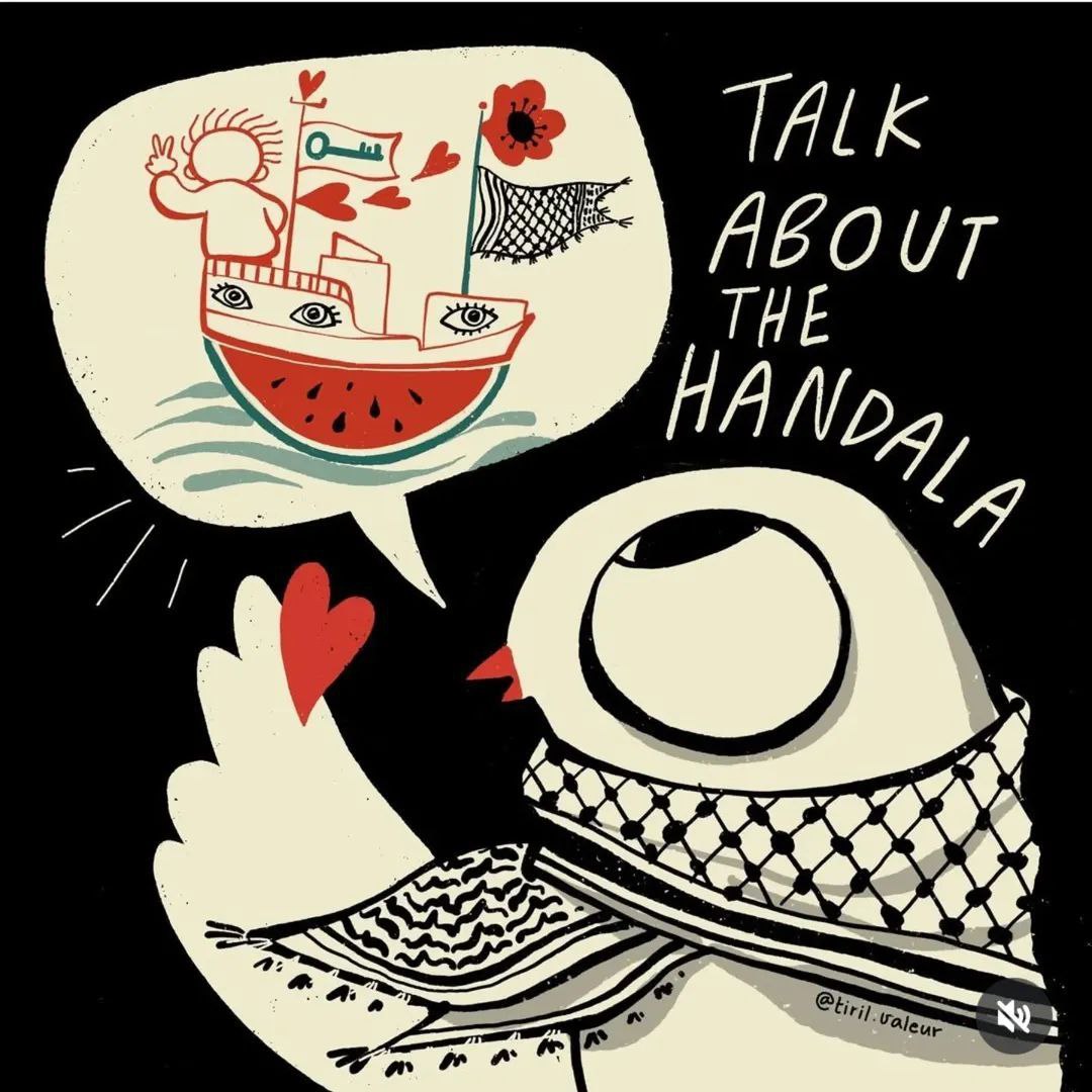 GFFAusGroup's tweet image. Thanks to the artists and everyone who shares their art helping break the media blockade.
Credit: Tiril Valeur. Via instagram.com/tiril.valeur
#FreedomFlotilla #Handala #breakthesiege #FortheChildrenofGaza