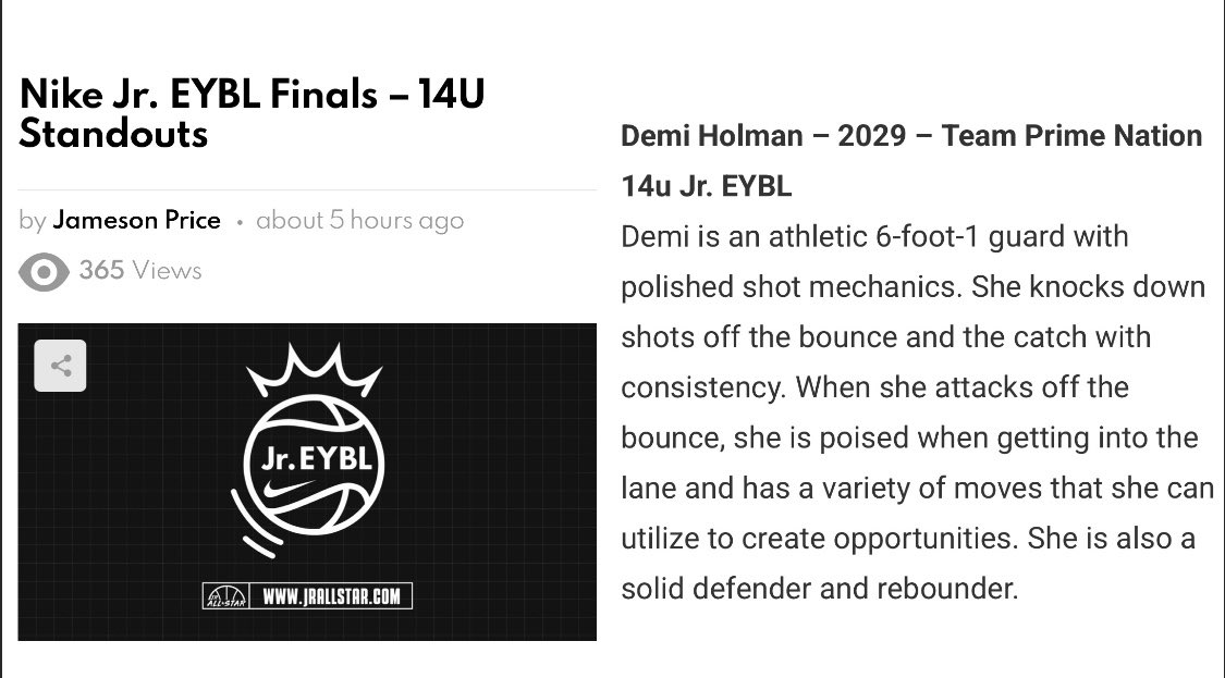 holman2029's tweet image. Thank you @JrAllStarBB for naming me as a standout at @niketoc ! @WiFlightElite