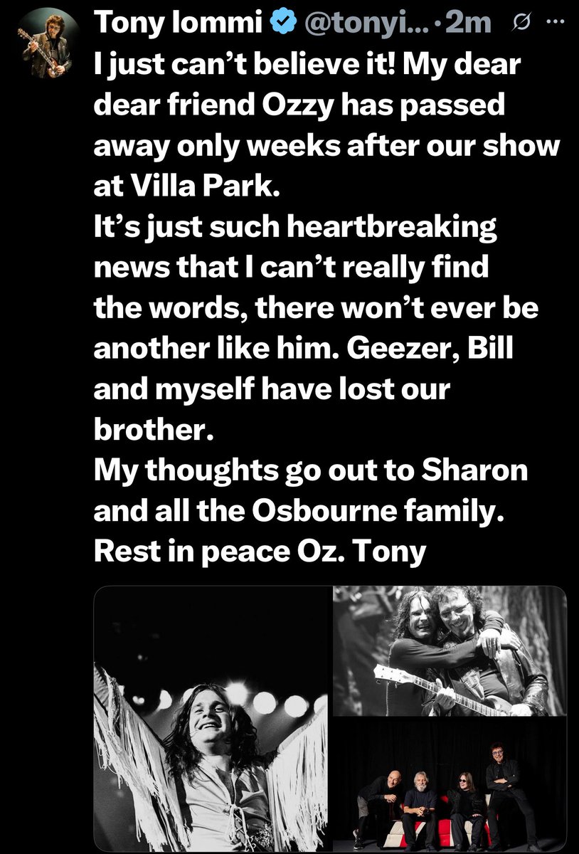 JustRockContent's tweet image. The Music World Mourns The Loss Of Ozzy Osbourne ✝️