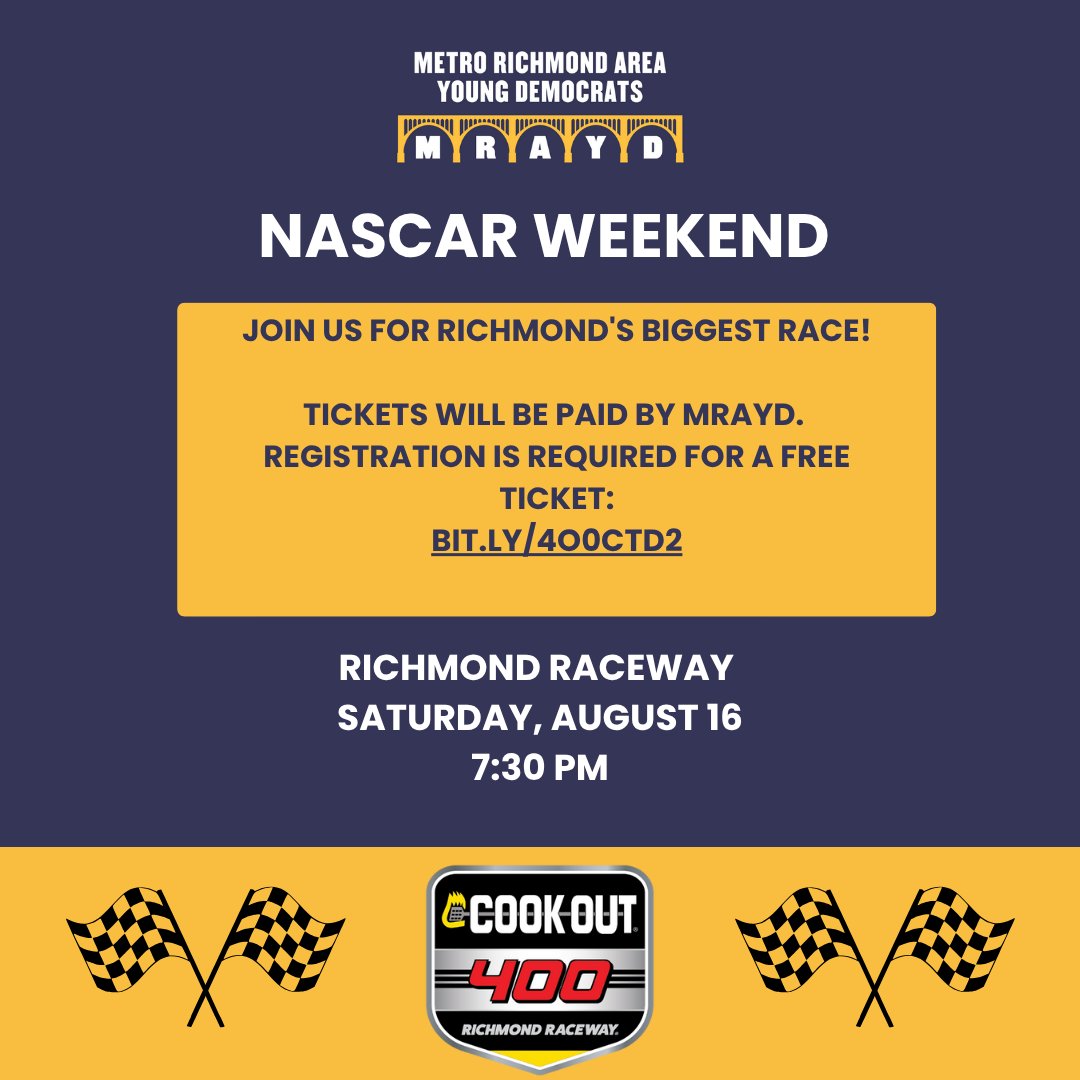 Join us for Richmond Biggest Race! 
NASCAR Cook Out 400 
🔗bit.ly/4o0ctD2