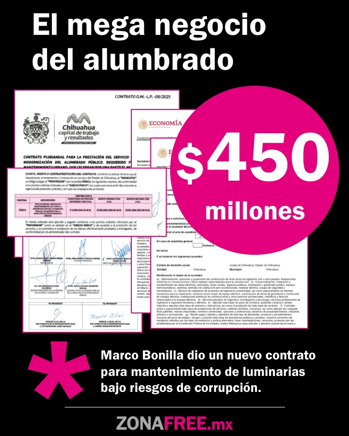 ZonaFreeMX's tweet image. 🔴 Otro caso de corrupción de @SoyBonillaMarco: otorgó nuevo contrato a modo por $450 millones para luminarias.
—Sparkio, recién creada en Quintana Roo, cambió objeto social de bienes raíces a instalación de alumbrado 5 meses antes de la convocatoria.
👉 zonafree.mx/2025/07/22/otr…