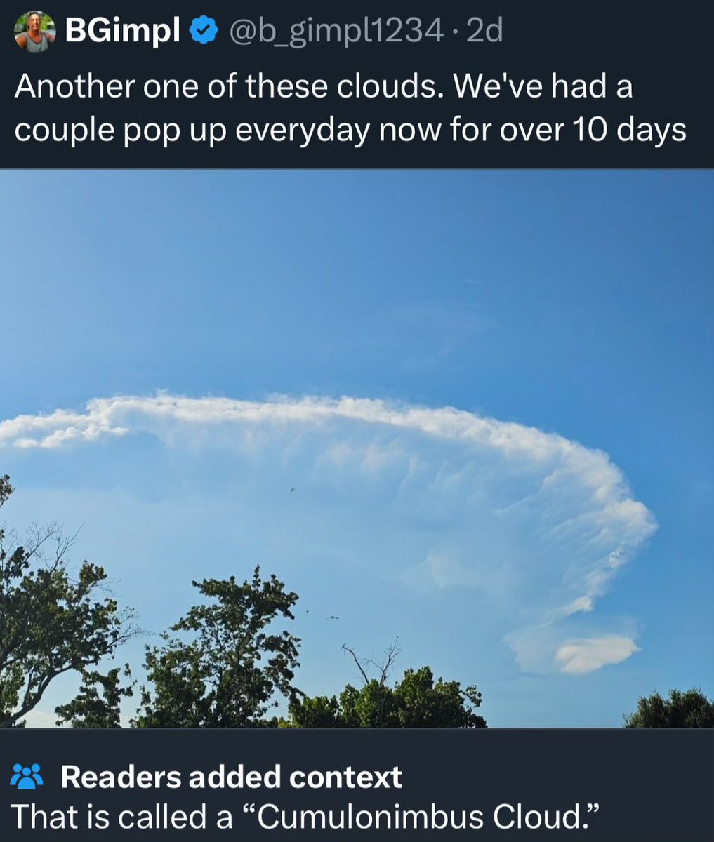 DrChrisCombs's tweet image. "Clouds are a scary conspiracy" might be the dumbest trend I've ever seen on this site and has me thinking we should maybe just delete the internet