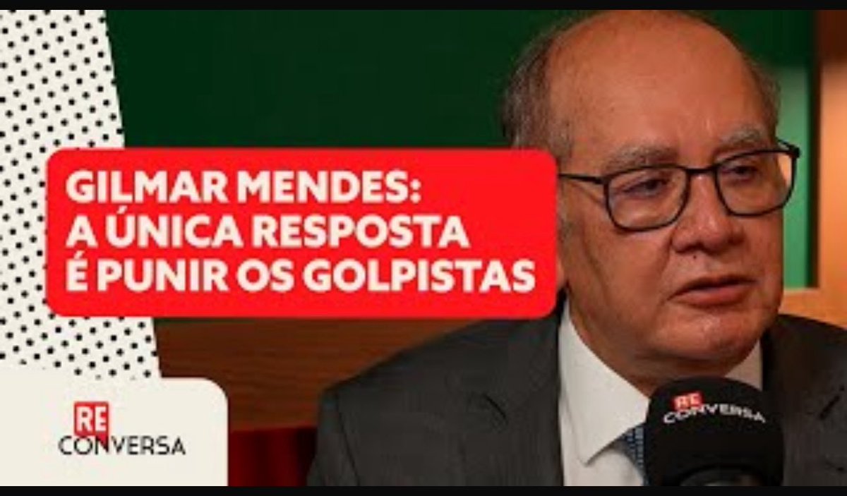 reinaldoazevedo's tweet image. Gilmar Mendes: a única saída é punir os golpistas, que queriam também matar
Logo mais, às 21h30, no link abaixo:
youtu.be/xUFjLspYe6k
Reconversa de Férias Segue uma síntese da conversa do ministro Gilmar Mendes com este este podcast, cuja íntegra foi ano ar no dia 11 de…