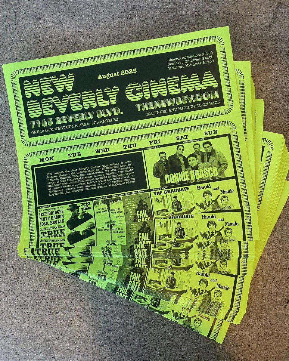 newbeverly's tweet image. Our August print calendars have arrived and are available now at the theater.