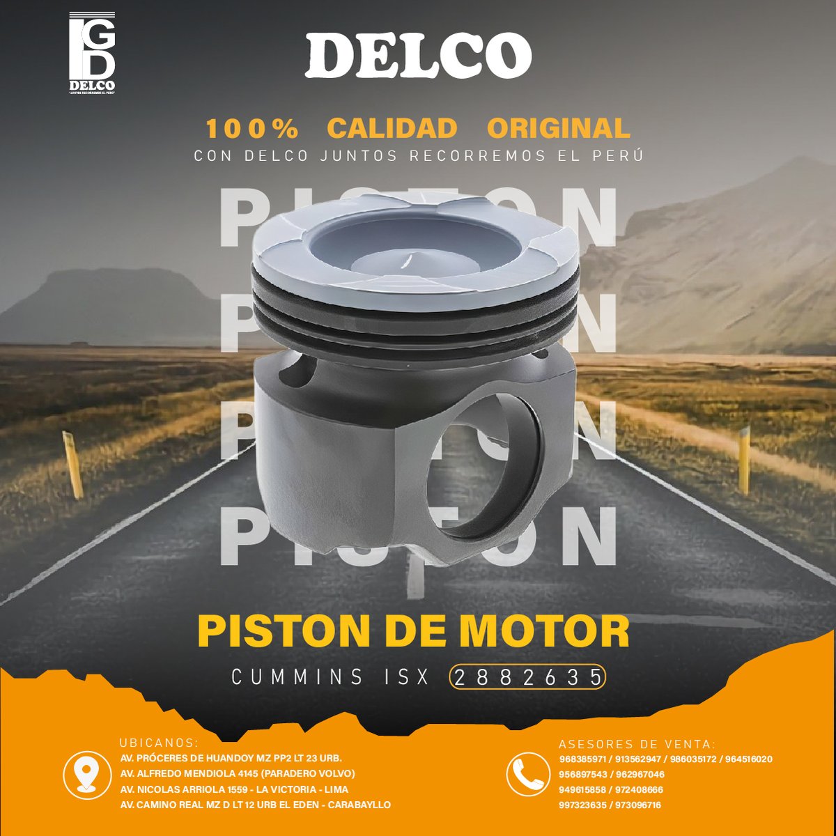 delco_srl's tweet photo. 🚨Atención Nuevo Stock de Productos CUMMINS!🚨

📌SET DE METAL DE BANCADA SEPARADOR AXIAL.
📌PISTON DE MOTOR
📌ENFRIADOR DE ACEITE
📌CIGUEÑAL DE MOTOR https://t.co/SIlKmuVXRv