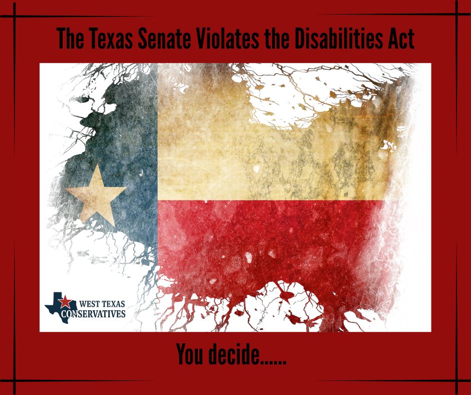 WestTexasPac's tweet image. IN REFERENCE TO WEST TEXAS CONSERVATIVES FACEBOOK POST 7/22/2025 ON REQUIRED NOTICE FOR PUBLIC HEARINGS.
_____________________________________________________
The Texas Senate Violates Disability Rights and Public Trust
🚨Urgent Call for Accountability in the Texas Senate🚨
The…