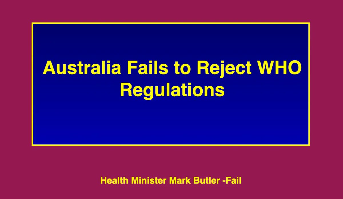 VirusFighterVi1's tweet image. Australia Fails to Reject WHO Regulations
This is not just a failure of leadership; it is a deliberate dismissal of the Australian people’s voice. The establishment of a National IHR Authority to report to the WHO, as now required, is a step toward eroding our independence. I…