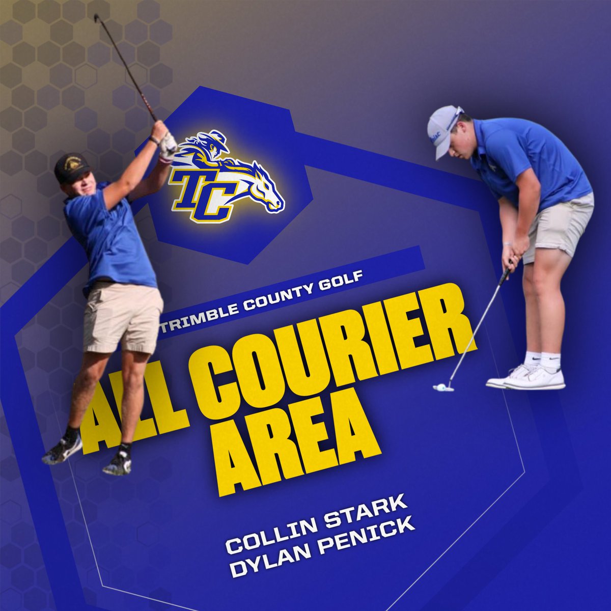 The Madison Courier recently named their 24-25 All Courierarea Golf Team. Congratulations to Collin Stark and Dylan Penick for making the list! #GoRaiders #RaiderCountry 🔵🟡⛳️