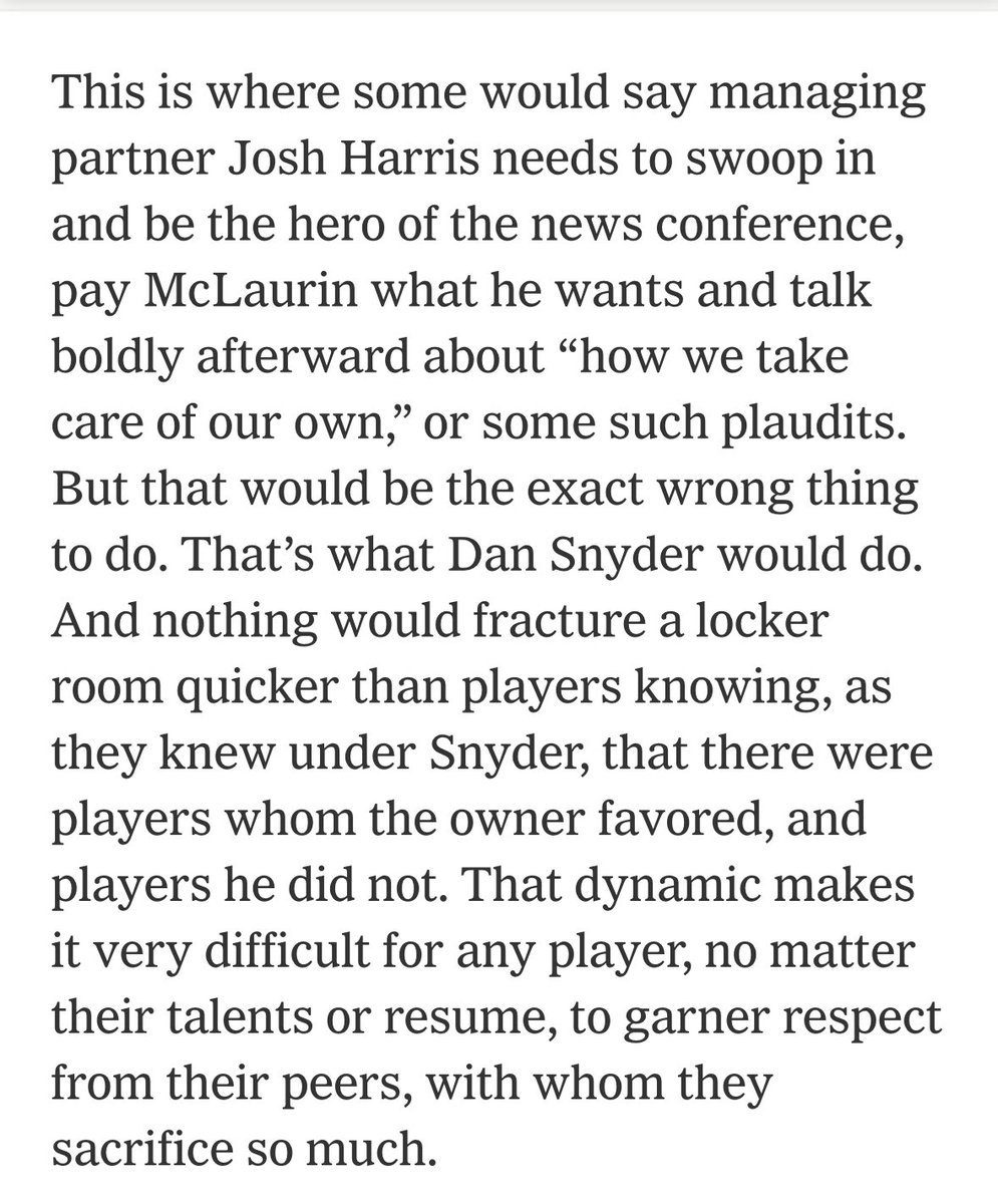 JPFinlayNBCS's tweet image. Well said by DA. Commanders fans should be quite happy ownership is not intervening. Let the football people run football