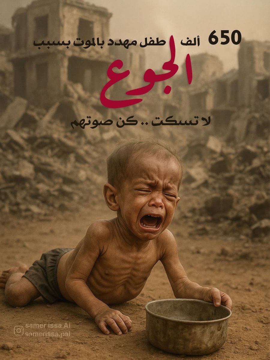 "أنأكل الطعام ونلبس الثياب، وبنو هاشم جوعى ؟"
قالها كفار قريش يومًا، فتحركت فيهم نخوة الجاهلية !
أما اليوم، فلا بقينا على خلق الإسلام ،
ولا ورثنا شهامة الجاهليين .
وغزة... تموت جوعًا.
#انقذوا_غزه
#انقذوا_غزة_من_المجاعة
#GazaStarving
#غزة_تموت_جوعاً_بحصار_مصري