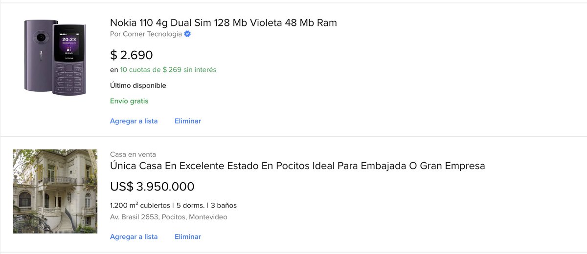 En cuál andaría cuando guardé estas dos cosas en Mercado Libre.