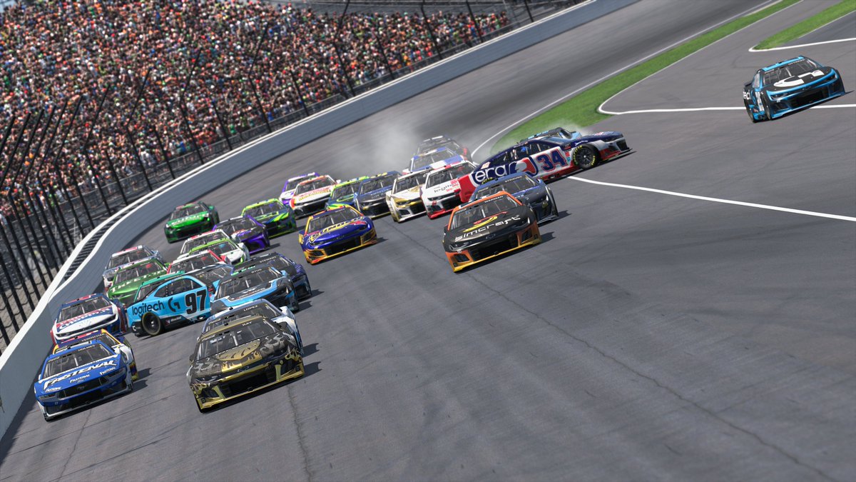 WBeSports_'s tweet image. Caution on lap one. Tucker was involved as he was turned by a car behind him that didn't brake. Minimal Damage on the No. 97 Logitech G Chevrolet.
Nick - 15th
Tucker - 39th