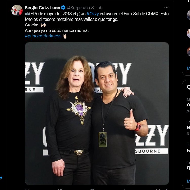 raytep's tweet image. Diputado metalero.
Sergio Gutiérrez Luna lamenta fallecimiento de Ozzy Osbourne con esquela de la Cámara de Diputados y post personal.
#OzzyOsbourne #PrinceOfDarkness