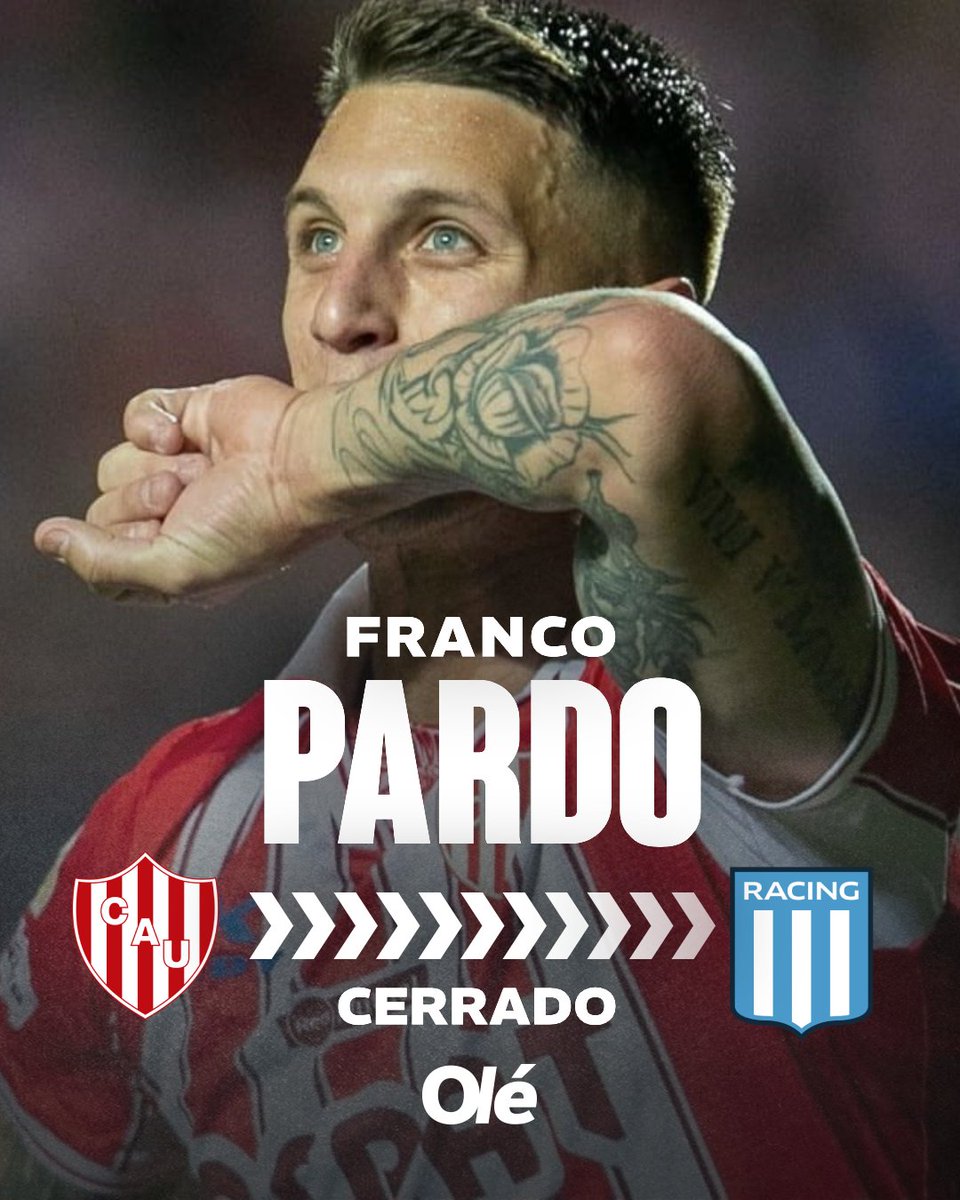 DiarioOle's tweet image. RACING CERRÓ LA LLEGADA DE PARDO ⚪️🔵
➡️ Como no se llegó a un acuerdo económico con Platense por Ignacio Vázquez, la Academia se movió rápido y ejecutó la cláusula del jugador de Unión
💰 1,3 millones de dólares para el Tatengue: el club de Avellaneda se quedó con el 100% de…