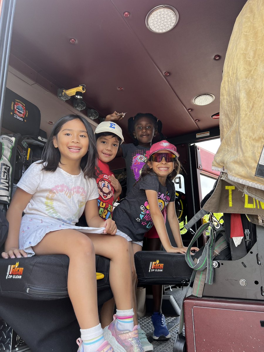 Our Grade 1s had a blazing good time with today’s special visitor - a real fire truck! Thank you <a href="/Toronto_Fire/">Toronto Fire Services 🇨🇦</a> <a href="/TPFFA/">Toronto Firefighters</a> for your time and for sparking curiosity, joy, and career aspirations! 🚒🚨🔥 <a href="/TCDSBSummerLrn/">TCDSB Summer Learning</a> <a href="/KerrEteach/">Kevin Kerr</a> <a href="/MsCRoti/">Christina Roti</a> <a href="/BrendaSevillano/">Brenda Sevillano</a>