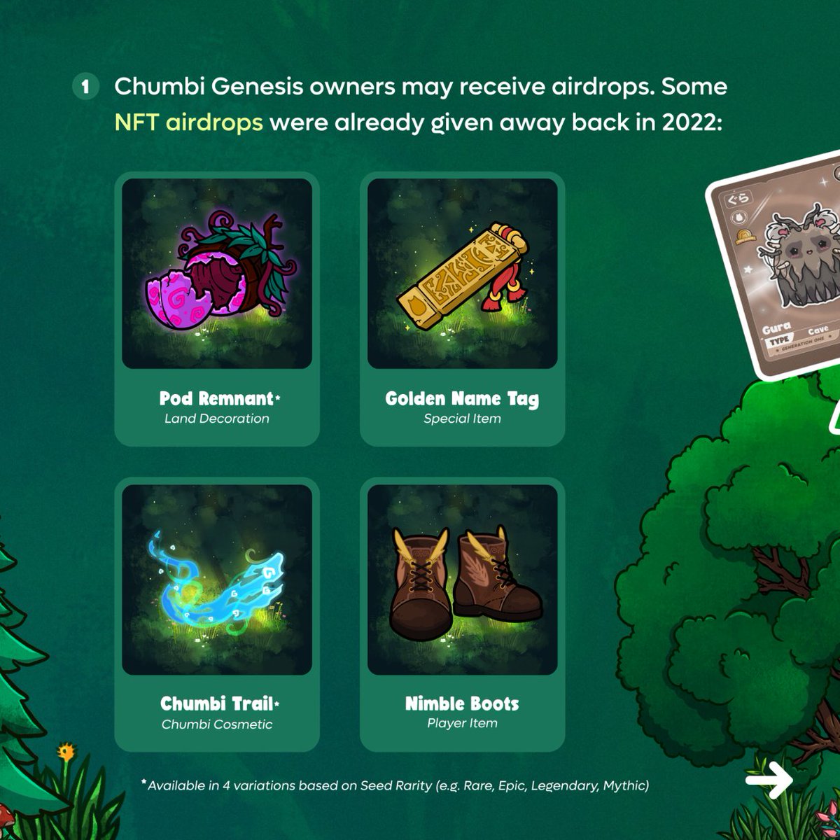 chu_mb1's tweet photo. Fun Fact: Chumbi Genesis NFTs officially hatched on January 20, 2022 🌰

We know we’ve mentioned Chumbi Genesis many times, but that’s because they’re really special to us!

Were you one of the lucky ones on hatching day? Share your story about your Chumbi below 🐾💬 https://t.co/SArNxT7nJy