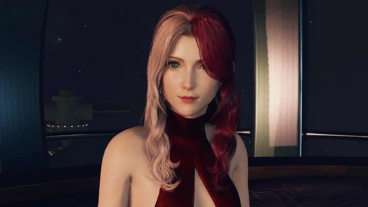 VxSapphire's tweet image. Adding the ability to mix and match hairstyle colors to Aerith's mod and hot damn, I'm in love with Rose Gold and Dark Red.