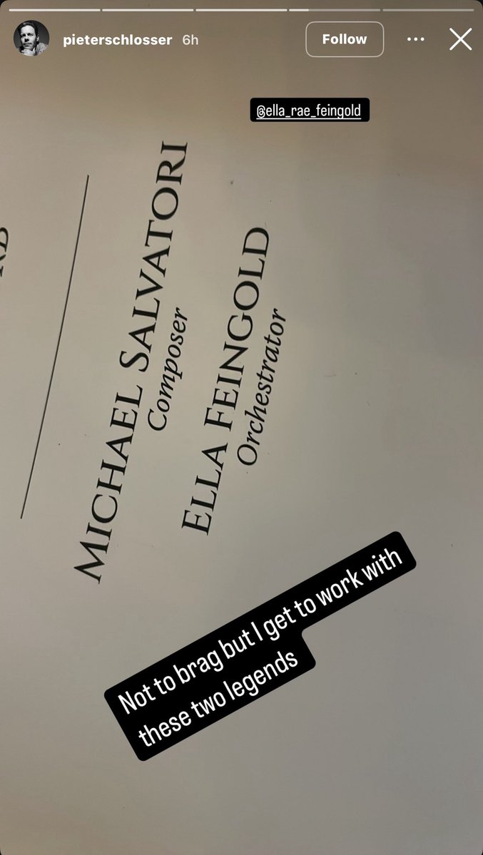destinytrack's tweet image. BREAKING: Former Destiny 2 composer Michael Salvatori might be back working on new music for the game 👀 | #Destiny2
Image posted by both Pieter Schlosserand orchestrator Ella Feingold via Instagram